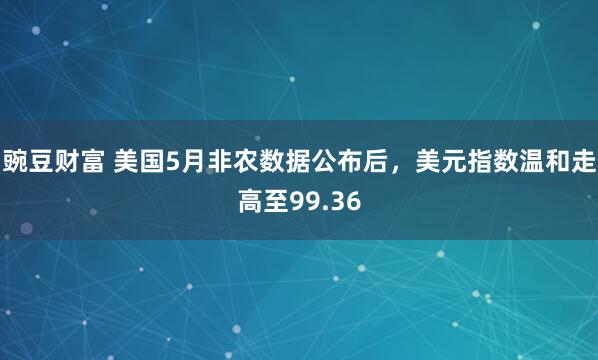 豌豆财富 美国5月非农数据公布后，美元指数温和走高至99.36
